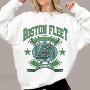 2023 Boston Hockey Pwhl Sweatshirt, Pwhl Boston Crewneck, Adult White